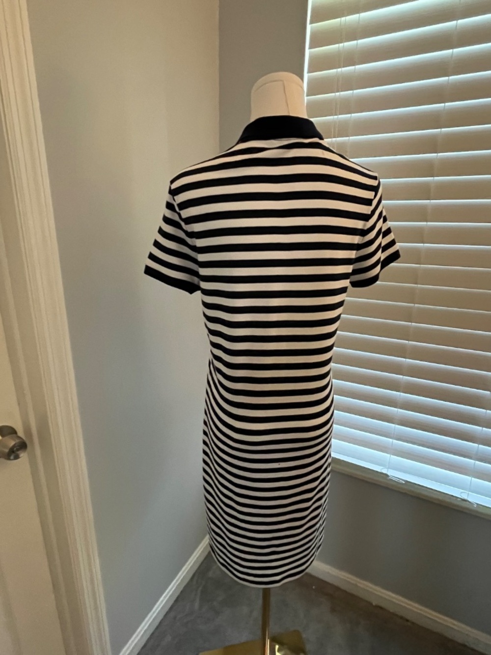 Ralph Lauren Polo Striped Navy White Midi Polo Dress Short Sleeve S/M - Picture 4 of 6